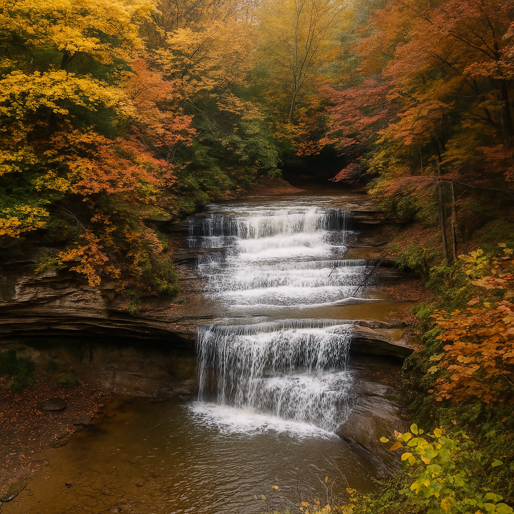 Little Clifty Falls - Clifty Falls State Park - Indiana United States - Rendered - Digital File Digital My Custom Designs PDF