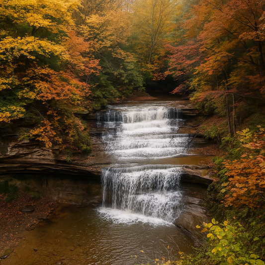 Little Clifty Falls - Clifty Falls State Park - Indiana United States - Rendered - Digital File Digital My Custom Designs PDF