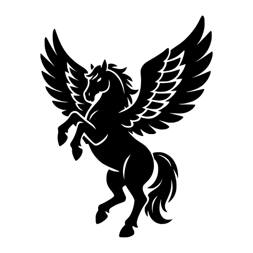 Pegasus Silhouette - Vector Graphics - Digital File Digital My Custom Designs PDF