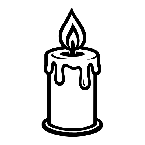 Candle with Flame Sketch - Vector Graphics - Digital File Digital My Custom Designs PDF