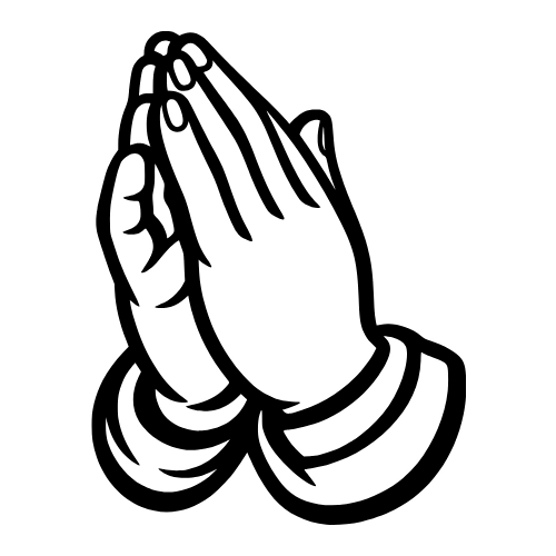 Praying Hands Outline - Vector Graphics - Digital File