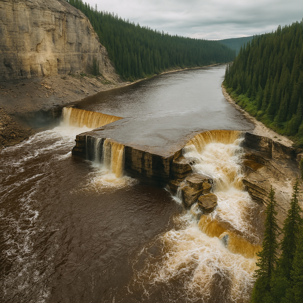 Louise Falls - Twin Falls Gorge Territorial Park - Northwest Territories Canada - Rendered - Digital File Digital My Custom Designs PDF