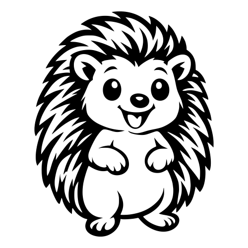 Cartoon Hedgehig Smiling - Digital File - XCS Friendly Digital My Custom Designs PDF