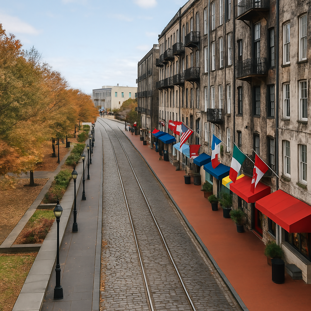 River Street - Savannah Historic District - Georgia United States - Rendered - Digital File Digital My Custom Designs PDF