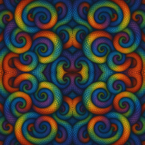 Animal and Wildlife - Rainbow Snakeskin Fractal - Pattern - Digital File Digital My Custom Designs PDF