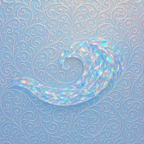 Luxury and Ornamental - Iridescent Crystal Wave Filigree - Pattern - Digital File Digital My Custom Designs PDF