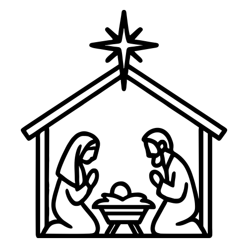 Bethlehem Manger Silhouette - Digital File Digital My Custom Designs PDF