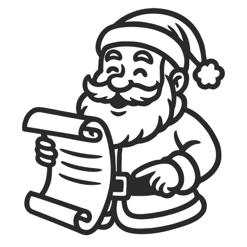 Santa List Sketch - Digital File - XCS Friendly Digital My Custom Designs PDF