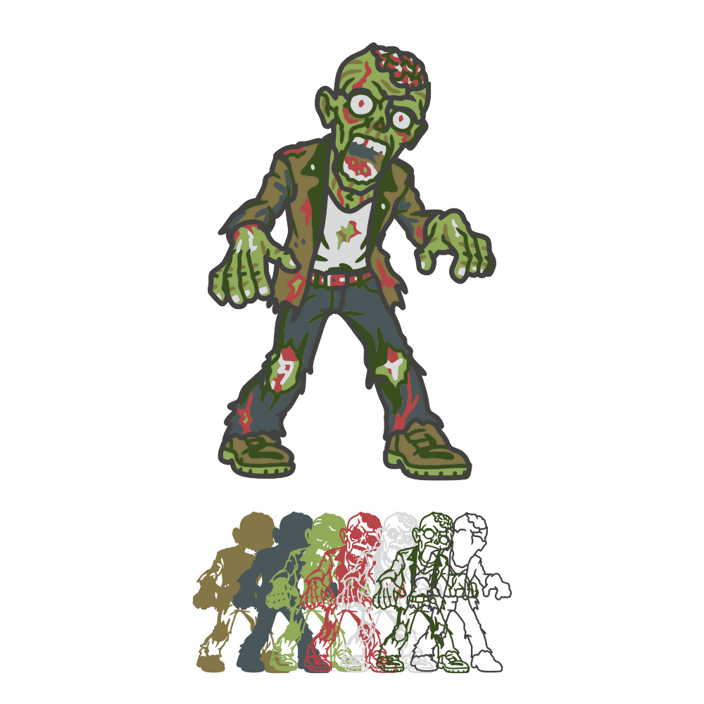 Zombie Ghoul - Layered Line Designs - Digital File Digital My Custom Designs ZIP File