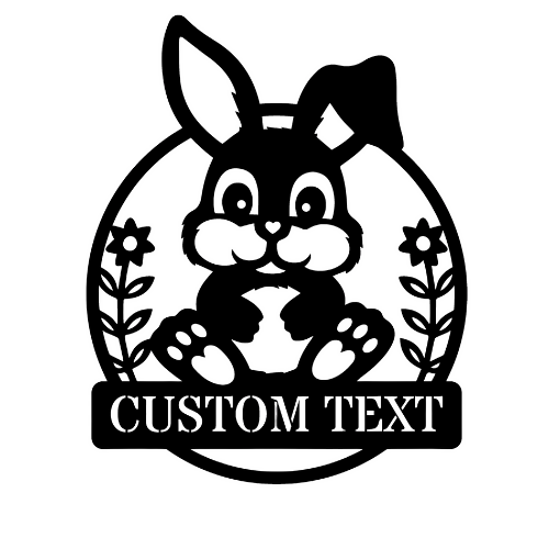 Bunny Sitting - Wall Home Decor - Digital File Digital My Custom Designs ZIP File