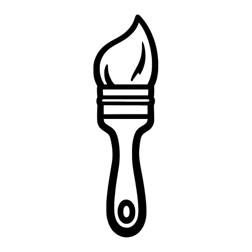 Craft Paint Brush Outline - Vector Graphics - Digital File